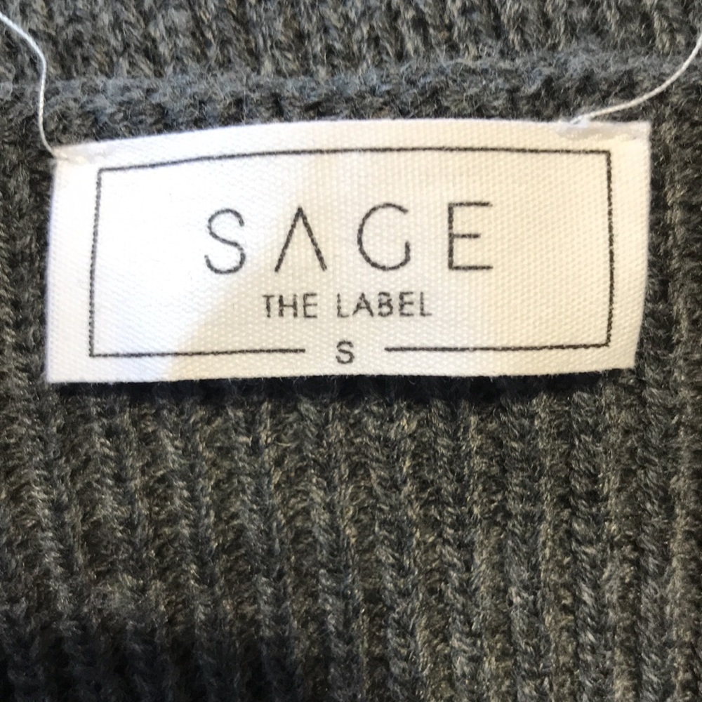 Sage Gray Knit Wrap Tunic Sweater - Picture 7 of 12